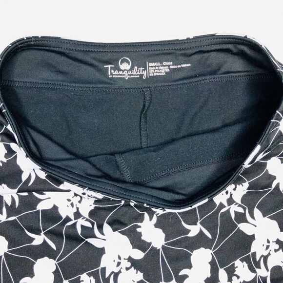 Tranquility Womens Mini Skort Skirt Stretch Waist Black White Small - Picture 5 of 6